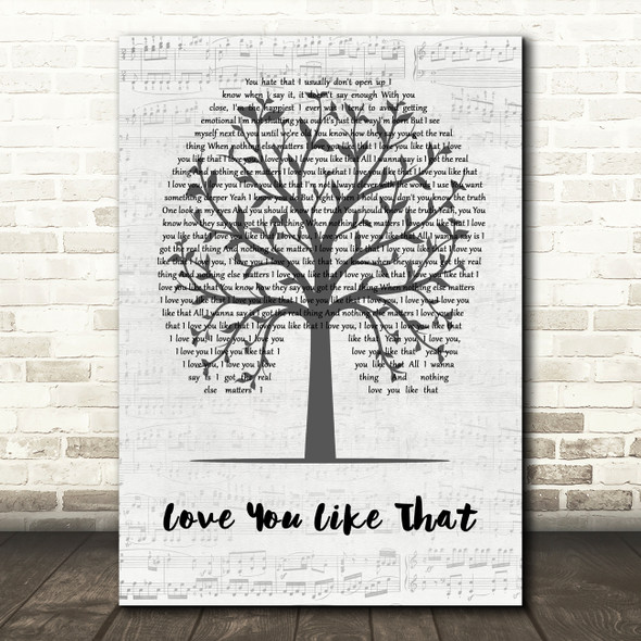 Dagny Norvoll Sandvik Love You Like That Music Script Tree Song Lyric Music Art Print