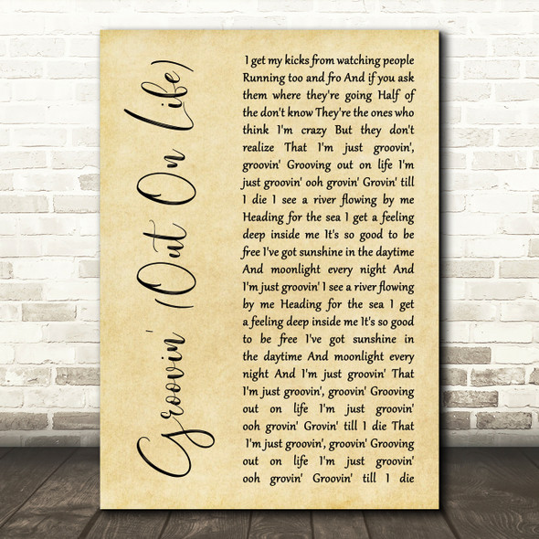 UB40 Groovin' (Out On Life) Rustic Script Song Lyric Music Art Print