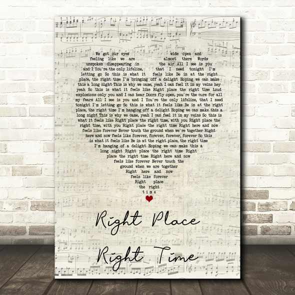 Olly Murs Right Place Right Time Script Heart Song Lyric Music Art Print