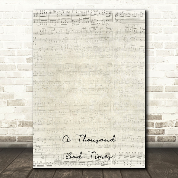 Post Malone A Thousand Bad Times Script Heart Song Lyric Music Art Print