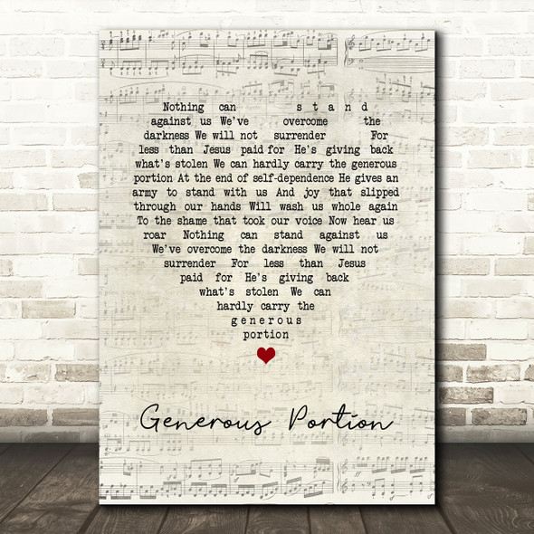 Cageless Birds Generous Portion Script Heart Song Lyric Music Art Print