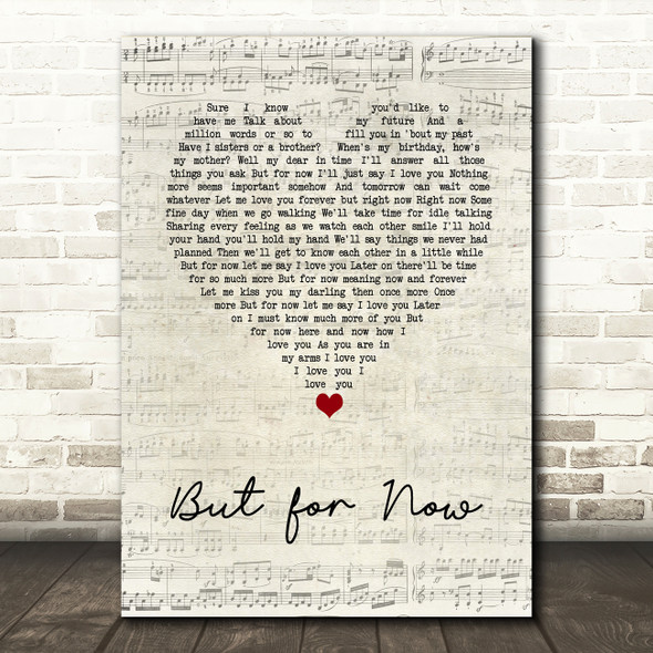 Jamie Cullum But for Now Script Heart Song Lyric Music Art Print