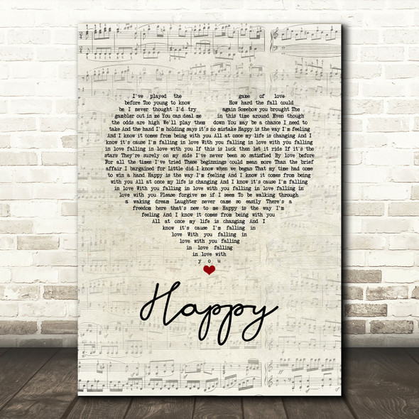 The Carpenters Happy Script Heart Song Lyric Music Art Print