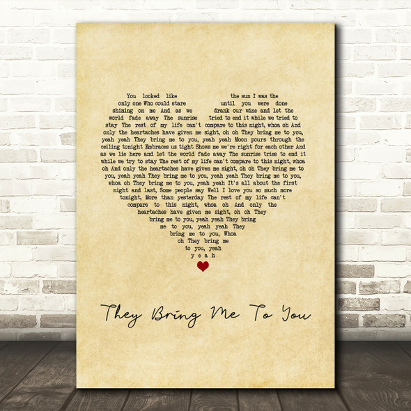 Joshua Radin They Bring Me To You Vintage Heart Song Lyric Music Art Print