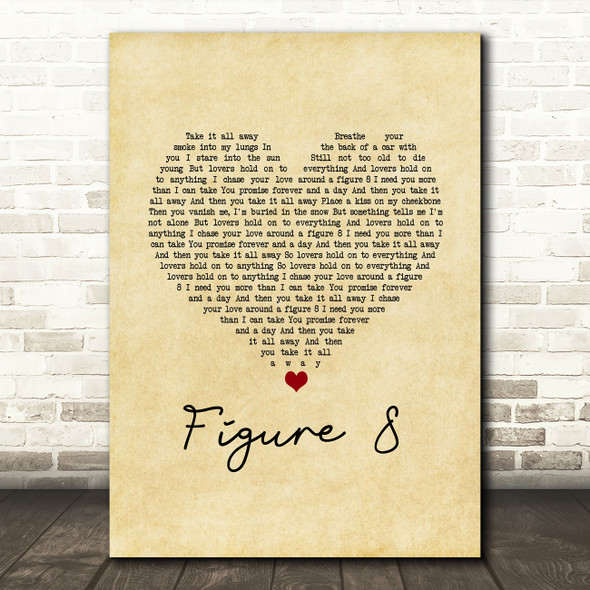 Ellie Goulding Figure 8 Vintage Heart Song Lyric Music Art Print