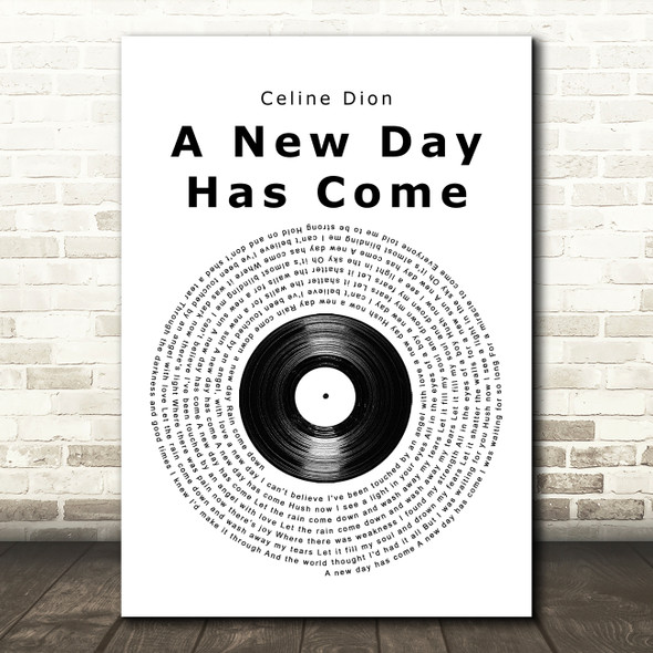Celine Dion A New Day Has Come Vinyl Record Song Lyric Music Art Print