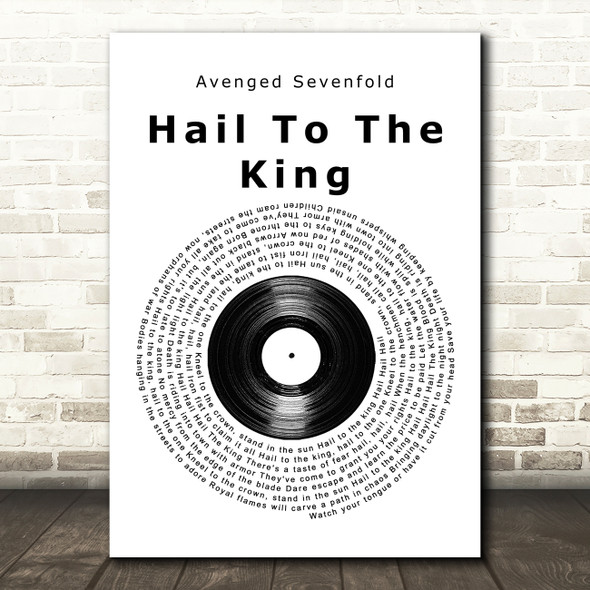 Avenged Sevenfold Hail To The King Vinyl Record Song Lyric Music Art Print