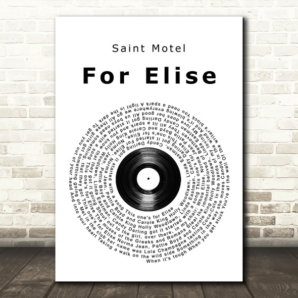 Saint Motel For Elise Vinyl Record Song Lyric Music Art Print