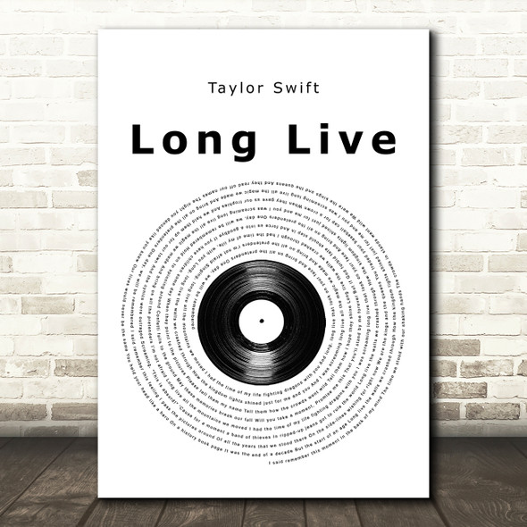 Taylor Swift Long Live Vinyl Record Song Lyric Music Art Print