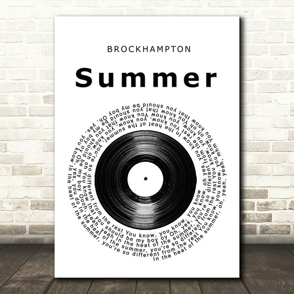 Brockhampton Summer Vinyl Record Song Lyric Music Art Print