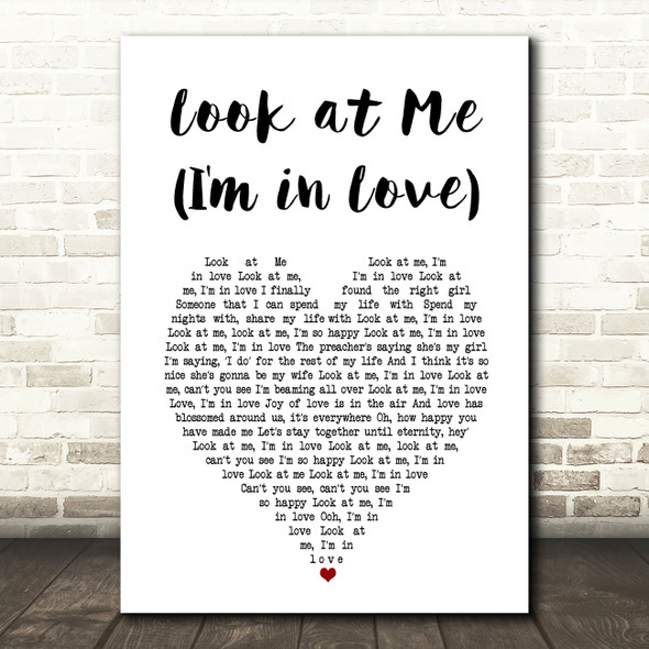 Ray, Goodman & Brown Look at Me (I'm in Love) White Heart Song Lyric Music Art Print