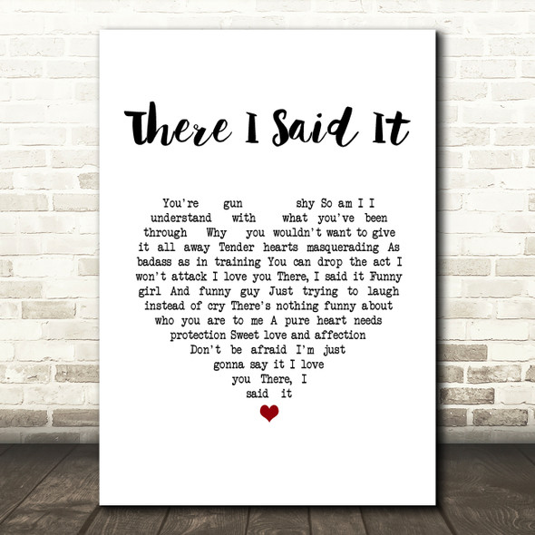 Eels There I Said It White Heart Song Lyric Music Art Print