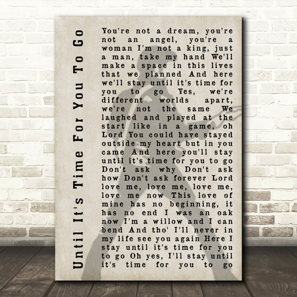 Elvis Presley Until It's Time For You To Go Pose Shadow Song Lyric Quote Print