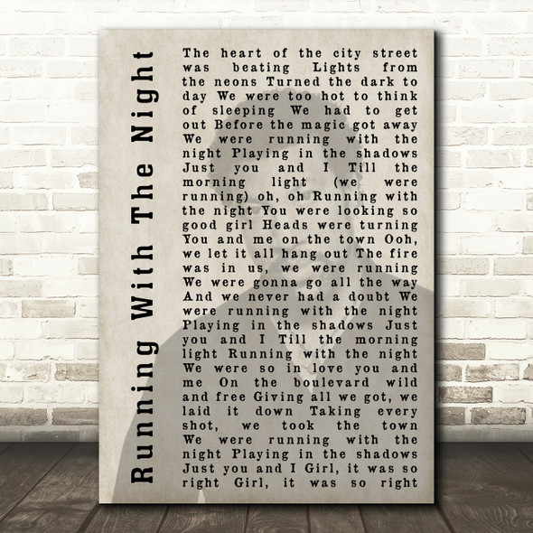 Lionel Richie Running With The Night Shadow Song Lyric Quote Print