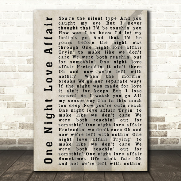 Bryan Adams One Night Love Affair Shadow Song Lyric Quote Print