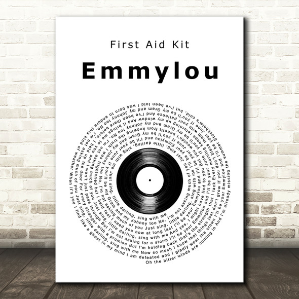 First Aid Kit Emmylou Vinyl Record Song Lyric Art Print