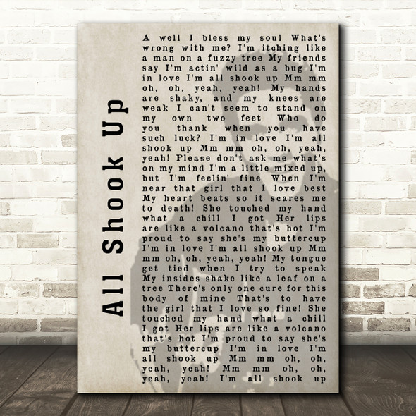 Elvis Presley All Shook Up Face Shadow Song Lyric Quote Print