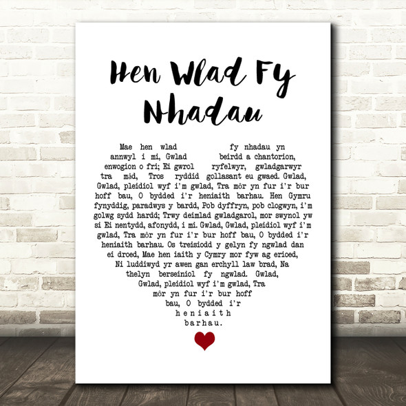 James James Hen Wlad Fy Nhadau White Heart Song Lyric Art Print