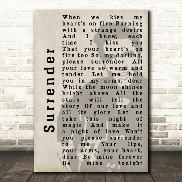 Elvis Presley Surrender Face Shadow Song Lyric Quote Print