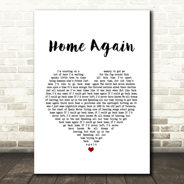 Elton John Home Again White Heart Song Lyric Art Print