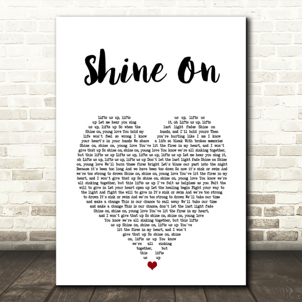 The Amity Affliction Shine On White Heart Song Lyric Art Print