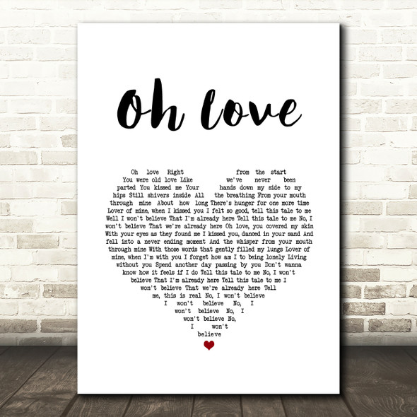 Ane Brun Oh Love White Heart Song Lyric Art Print