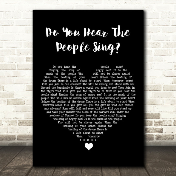 Les Miserables Cast Do You Hear The People Sing Black Heart Song Lyric Art Print