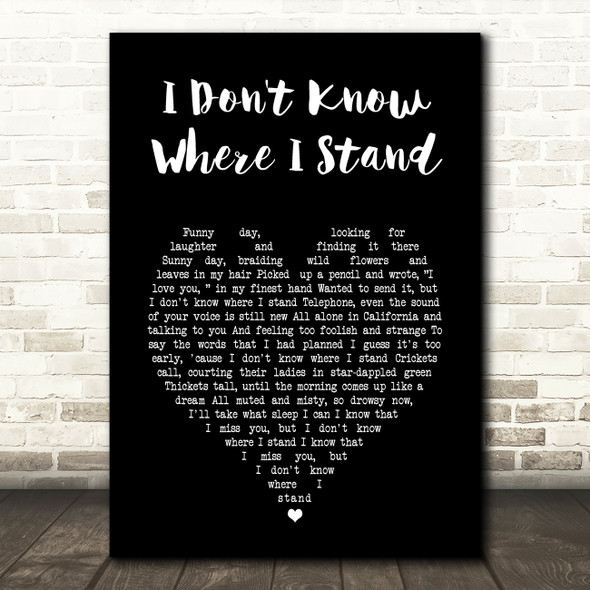 Joni Mitchell I Don't Know Where I Stand Black Heart Song Lyric Art Print