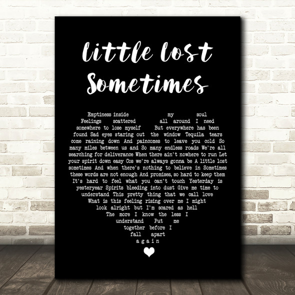 Almighty Little Lost Sometimes Script Heart Song Lyric Art Print