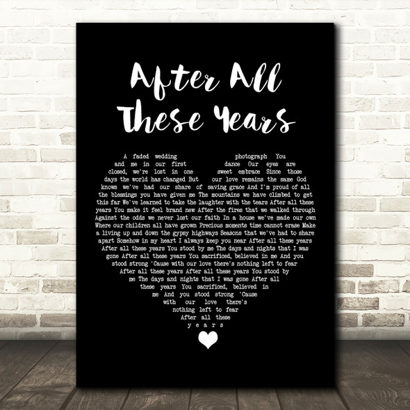 Journey After All These Years Black Heart Song Lyric Art Print