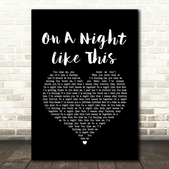 Kylie Minogue On a Night Like This Black Heart Song Lyric Art Print