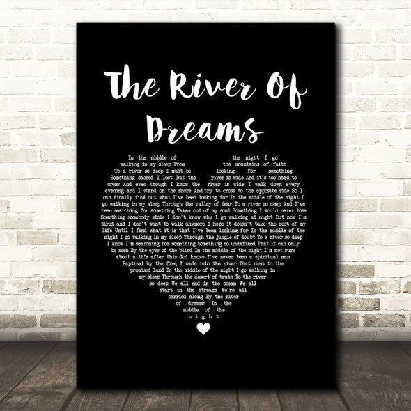 Billy Joel The River Of Dreams Black Heart Song Lyric Art Print