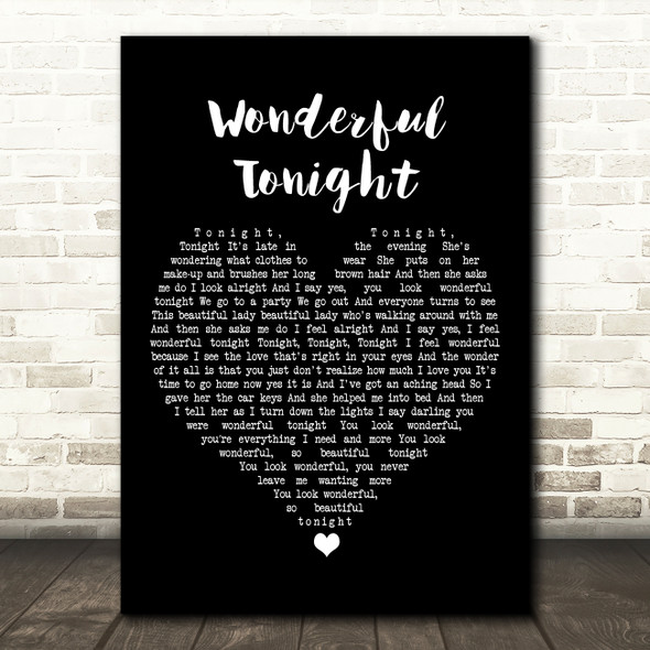 Damage Wonderful Tonight Black Heart Song Lyric Art Print