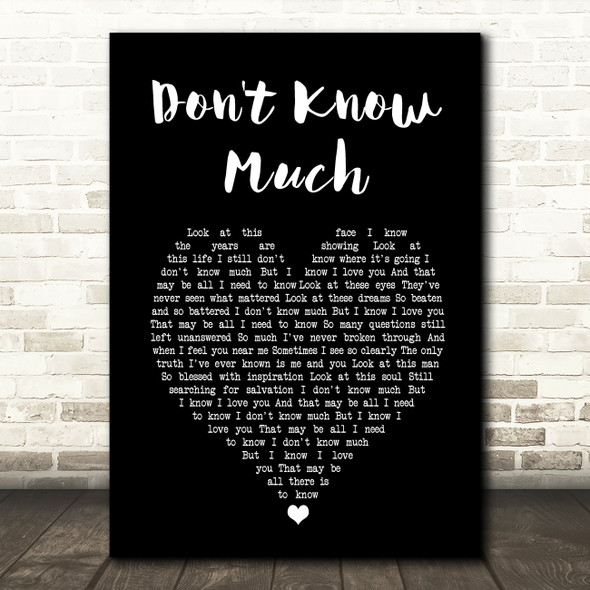 Linda Ronstadt Don't Know Much Black Heart Song Lyric Art Print