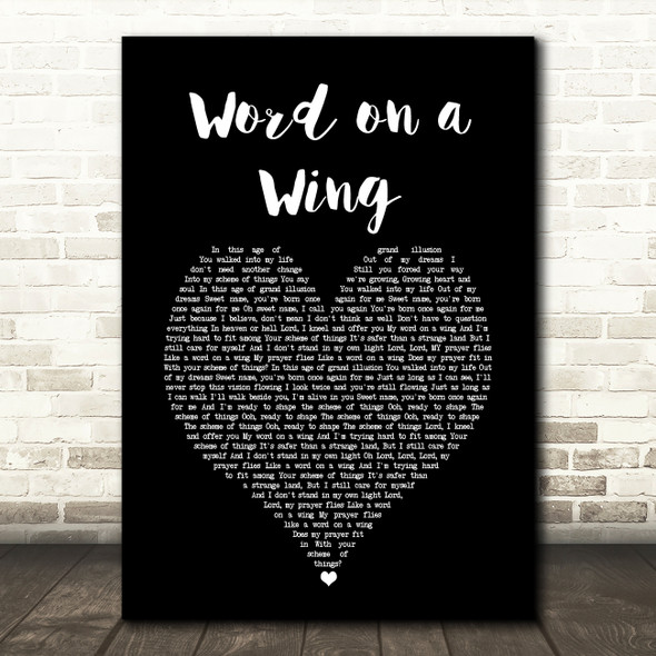 David Bowie Word on a Wing Black Heart Song Lyric Art Print