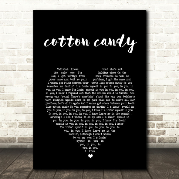 Yungblud cotton candy Black Heart Song Lyric Art Print