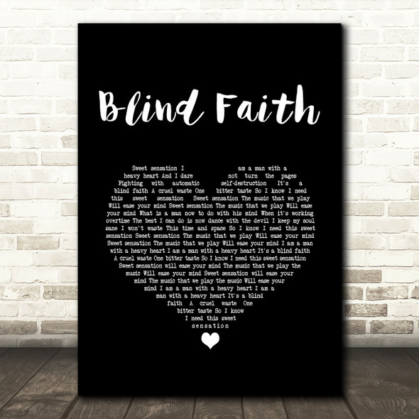 Chase & Status Blind Faith Black Heart Song Lyric Art Print