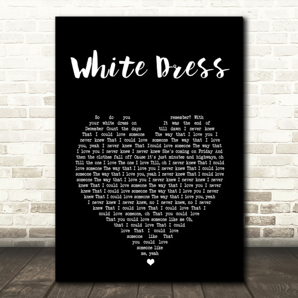 Ben Rector White Dress Black Heart Song Lyric Art Print