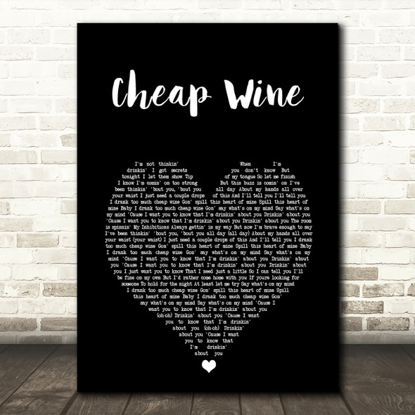 The Vamps Cheap Wine Black Heart Song Lyric Art Print
