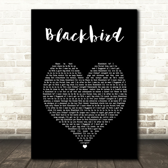 The Wurzels Blackbird Black Heart Song Lyric Art Print