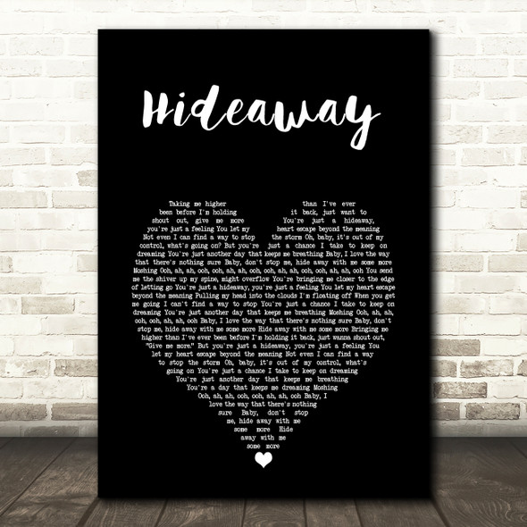 Kiesza Hideaway Black Heart Song Lyric Art Print