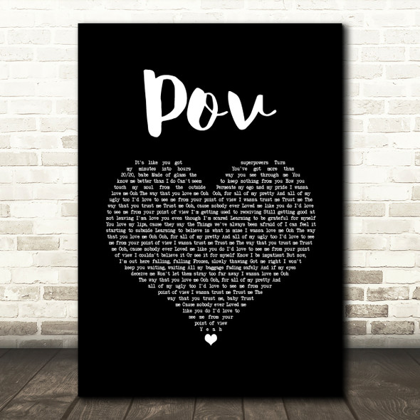 Ariana Grande pov Black Heart Song Lyric Art Print