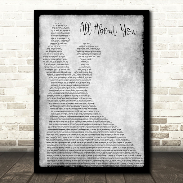McFly All About You Grey Man Lady Dancing Song Lyric Art Print