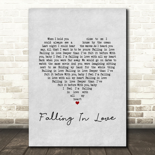 Cigarettes After Sex Falling In Love Grey Heart Song Lyric Art Print