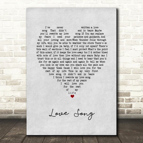 P!nk Love Song Grey Heart Song Lyric Art Print