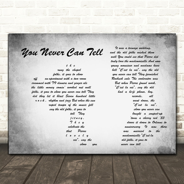 Chuck Berry You Never Can Tell Man Lady Couple Grey Song Lyric Art Print