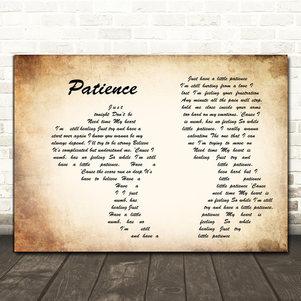 Take That Patience Man Lady Couple Song Lyric Art Print