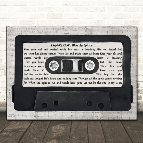 Bombay Bicycle Club Lights Out, Words Gone Music Script Cassette Tape Song Lyric Art Print