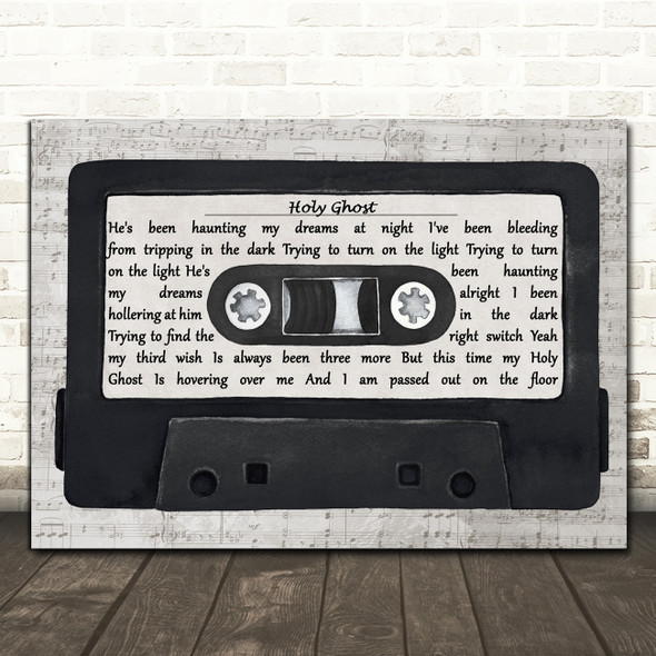 Modern Baseball Holy Ghost Music Script Cassette Tape Song Lyric Art Print