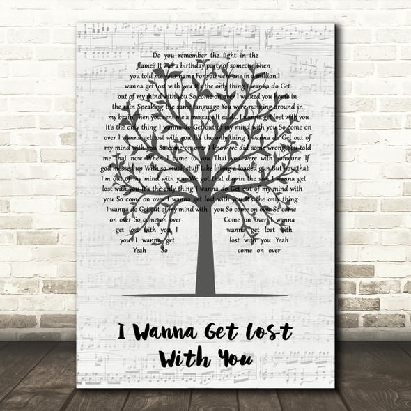 Stereophonics I Wanna Get Lost With You Music Script Tree Song Lyric Art Print